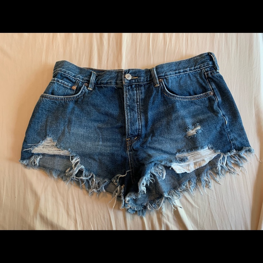 High rise jean shorts